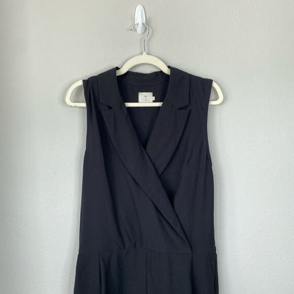 ALICE & UO Apolline Collar Jumpsuit Black Sleeveless Size 2 Blazer Style Ankle - Picture 6 of 11